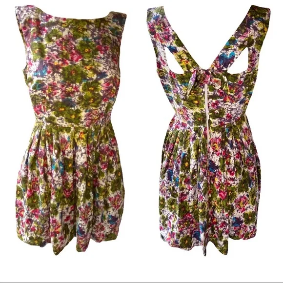 Bar III | 💎 Abstract Floral Fit and Flare Mini Dress. - Picture 1 of 12